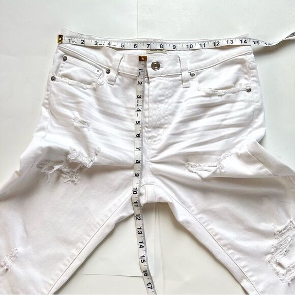 J Crew Ankle Crop Distressed Destroyed White Denim Jeans Style  Size 27 - Picture 16 of 16